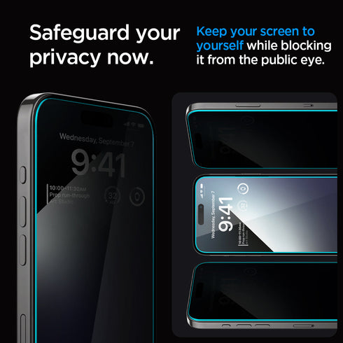 Spigen iPhone 15 Series Screen Protector GLAS.tR EZ Fit | Privacy